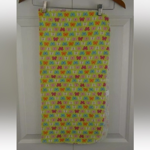 Cudlie Butterfly Baby Blanket Flannel Receiving Green Pink Blue Orange White - Picture 2 of 6